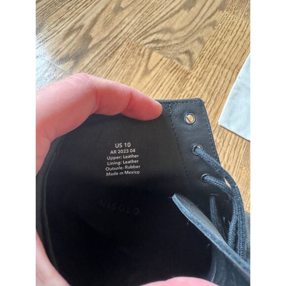 NISOLO Black Leather All-Weather Amalia Boots Size 10 - Picture 12 of 16